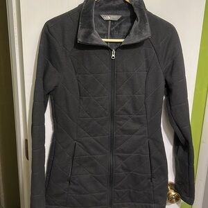 Nice Ladies’ Black & Gray North Face Jacket W/Faux Fur Lining  & is a Size Small